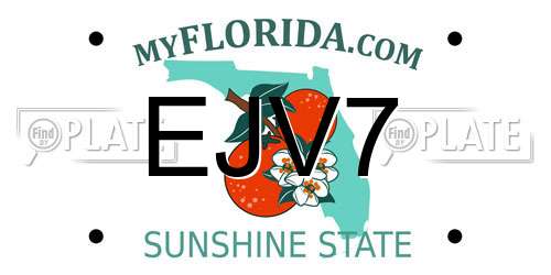EJV7 Florida License Plate