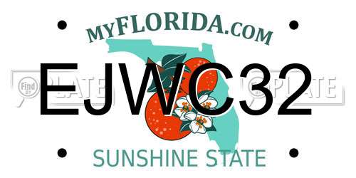 EJWC32 Florida License Plate