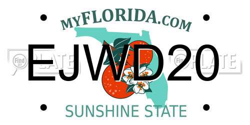 EJWD20 Florida License Plate