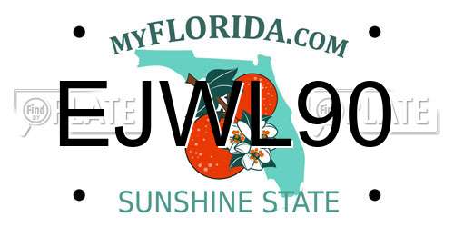 EJWL90 Florida License Plate