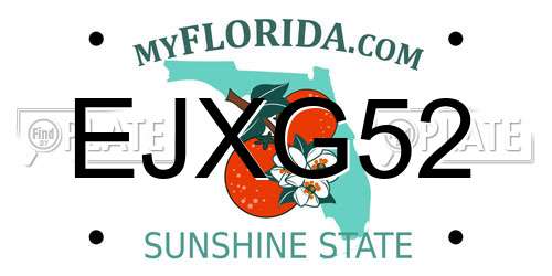 EJXG52 Florida License Plate