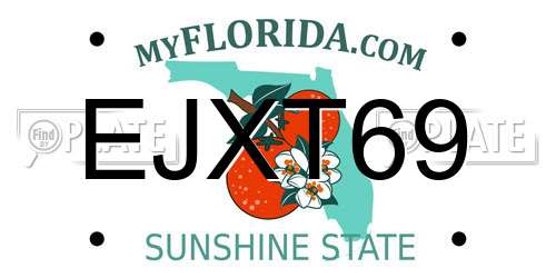 EJXT69 Florida License Plate