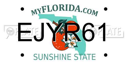 EJYR61 Florida License Plate