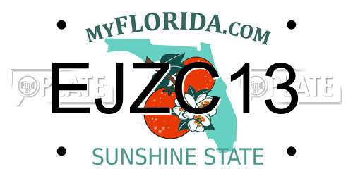 EJZC13 Florida License Plate