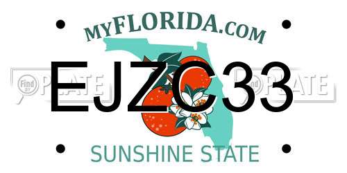 EJZC33 Florida License Plate