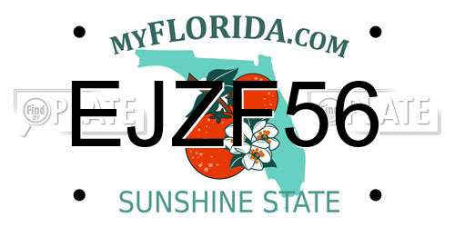 EJZF56 Florida License Plate