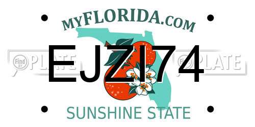 EJZI74 Florida License Plate