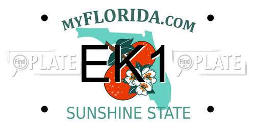 EK1 Florida License Plate