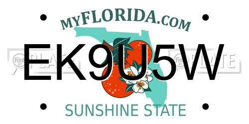 EK9U5W Florida License Plate