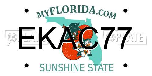EKAC77 Florida License Plate