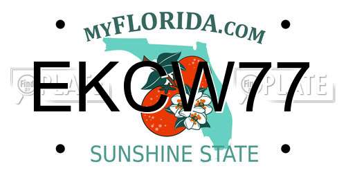 EKCW77 Florida License Plate