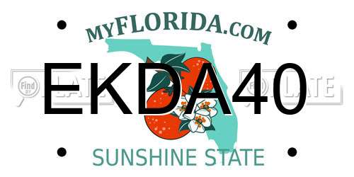 EKDA40 Florida License Plate