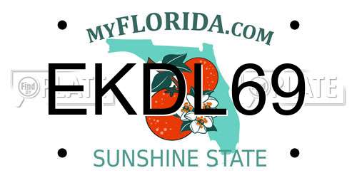 EKDL69 Florida License Plate
