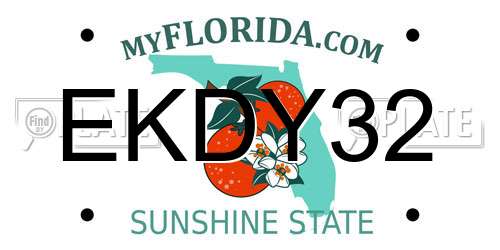 EKDY32 Florida License Plate
