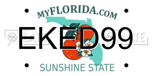 EKED99 Florida License Plate