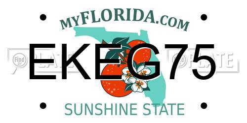 EKEG75 Florida License Plate