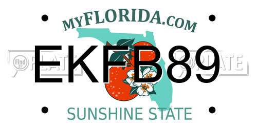 EKFB89 Florida License Plate