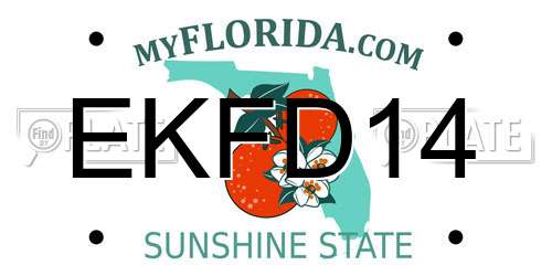 EKFD14 Florida License Plate