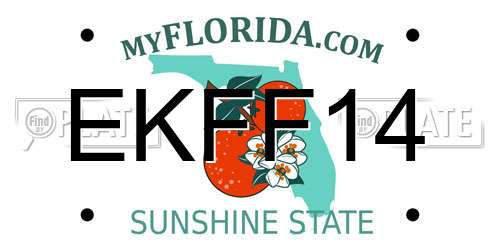 EKFF14 Florida License Plate