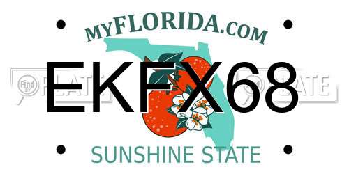 EKFX68 Florida License Plate