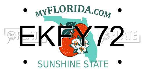 EKFY72 Florida License Plate