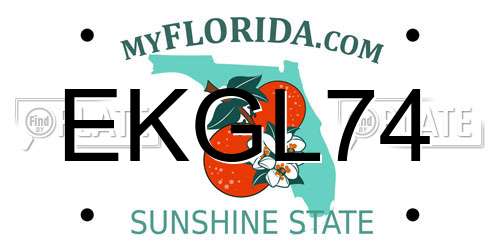 EKGL74 Florida License Plate