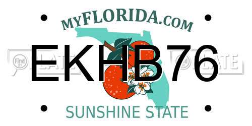 EKHB76 Florida License Plate