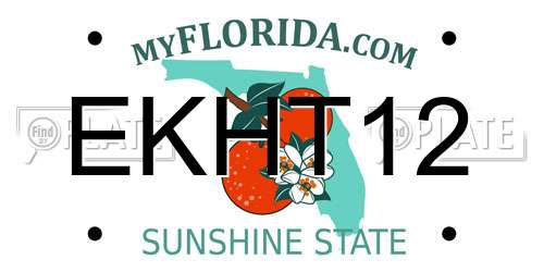 EKHT12 Florida License Plate
