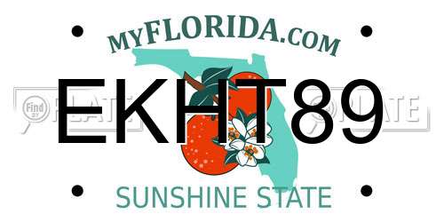 EKHT89 Florida License Plate