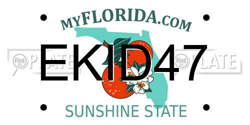 EKID47 Florida License Plate