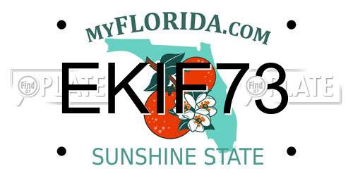 EKIF73 Florida License Plate