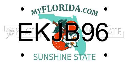 EKJB96 Florida License Plate