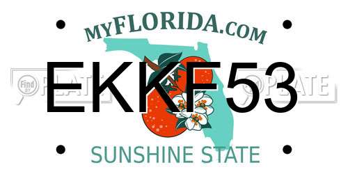 EKKF53 Florida License Plate