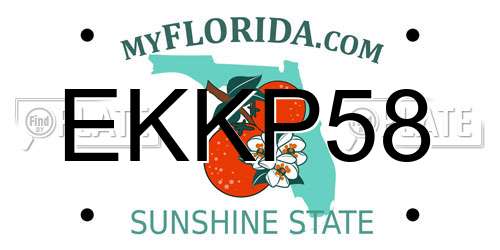 EKKP58 Florida License Plate