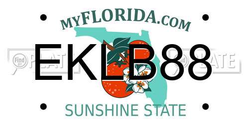 EKLB88 Florida License Plate