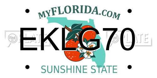 EKLG70 Florida License Plate