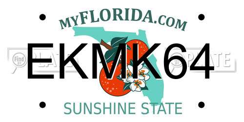 EKMK64 Florida License Plate