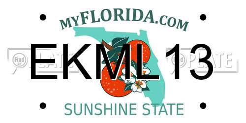 EKML13 Florida License Plate
