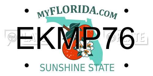 EKMP76 Florida License Plate