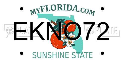 EKNO72 Florida License Plate
