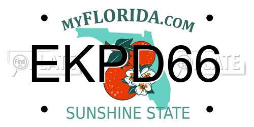 EKPD66 Florida License Plate