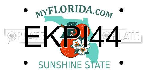 EKPI44 Florida License Plate