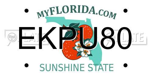 EKPU80 Florida License Plate