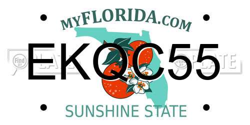 EKQC55 Florida License Plate