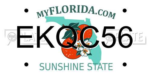 EKQC56 Florida License Plate