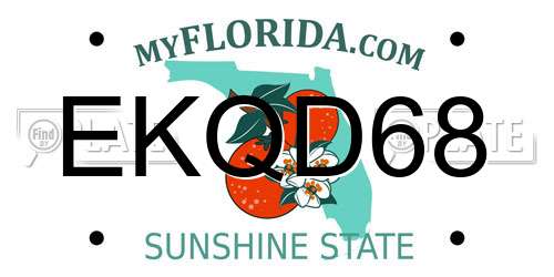 EKQD68 Florida License Plate