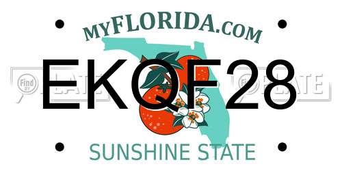 EKQF28 Florida License Plate