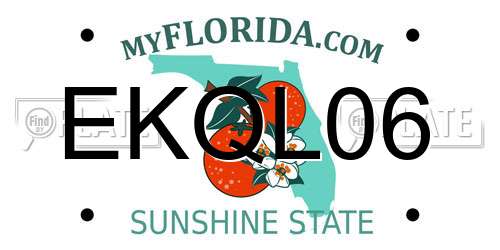 EKQL06 Florida License Plate