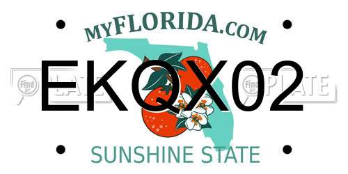 EKQX02 Florida License Plate