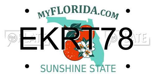 EKRT78 Florida License Plate